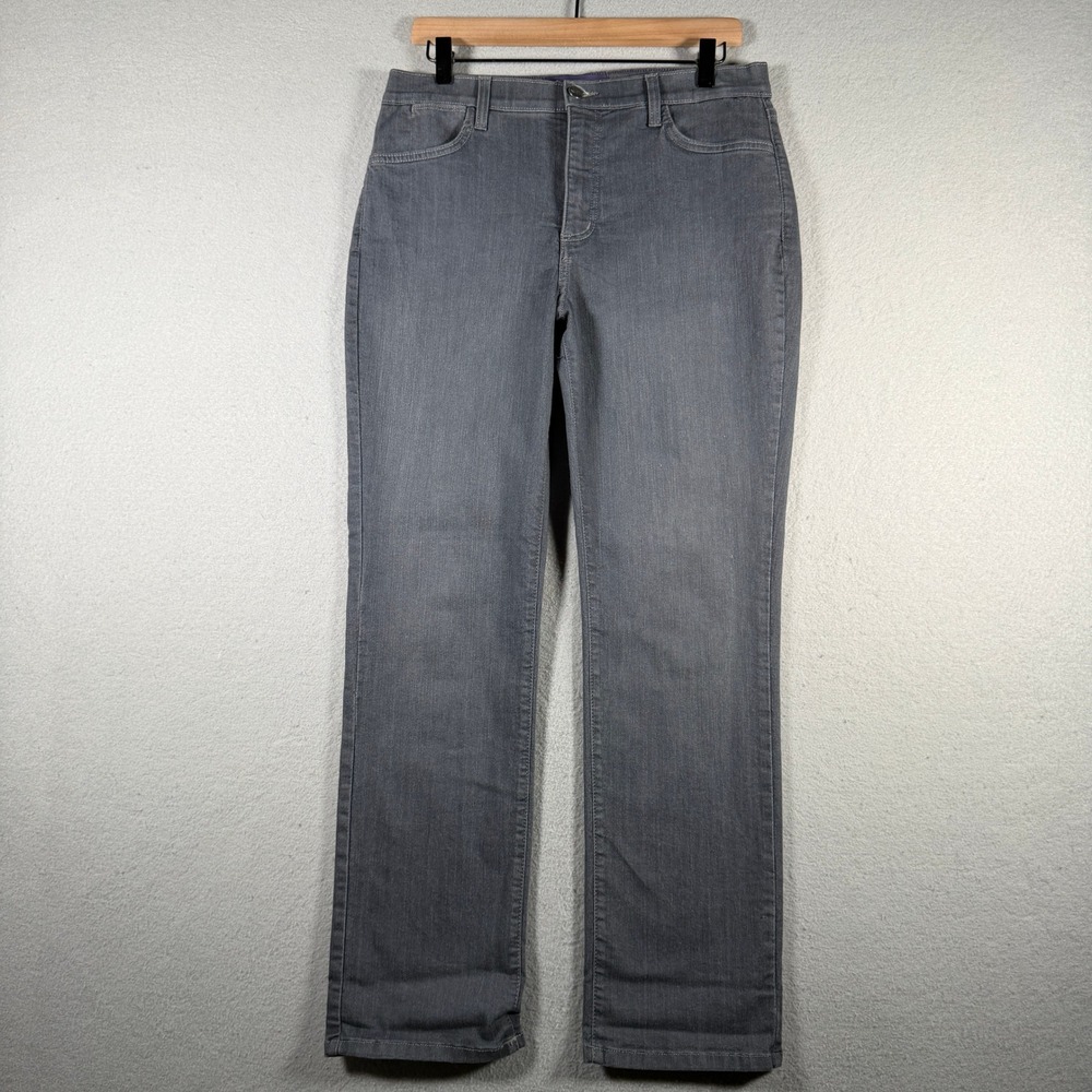 NYDJ Not Your Daughter's Jeans Gray Straight Leg Lift Tuck Denim 12P P2831 USA